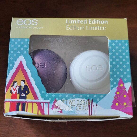 2 Pack Limited Edition Holiday EOS Lip Balm: Organic Sugarplum & Pure Hydration - Picture 2 of 4
